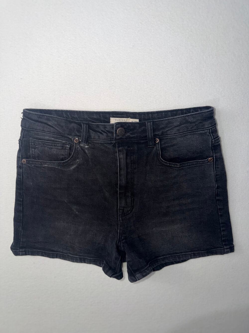 Harper heritage women’s black denim shorts